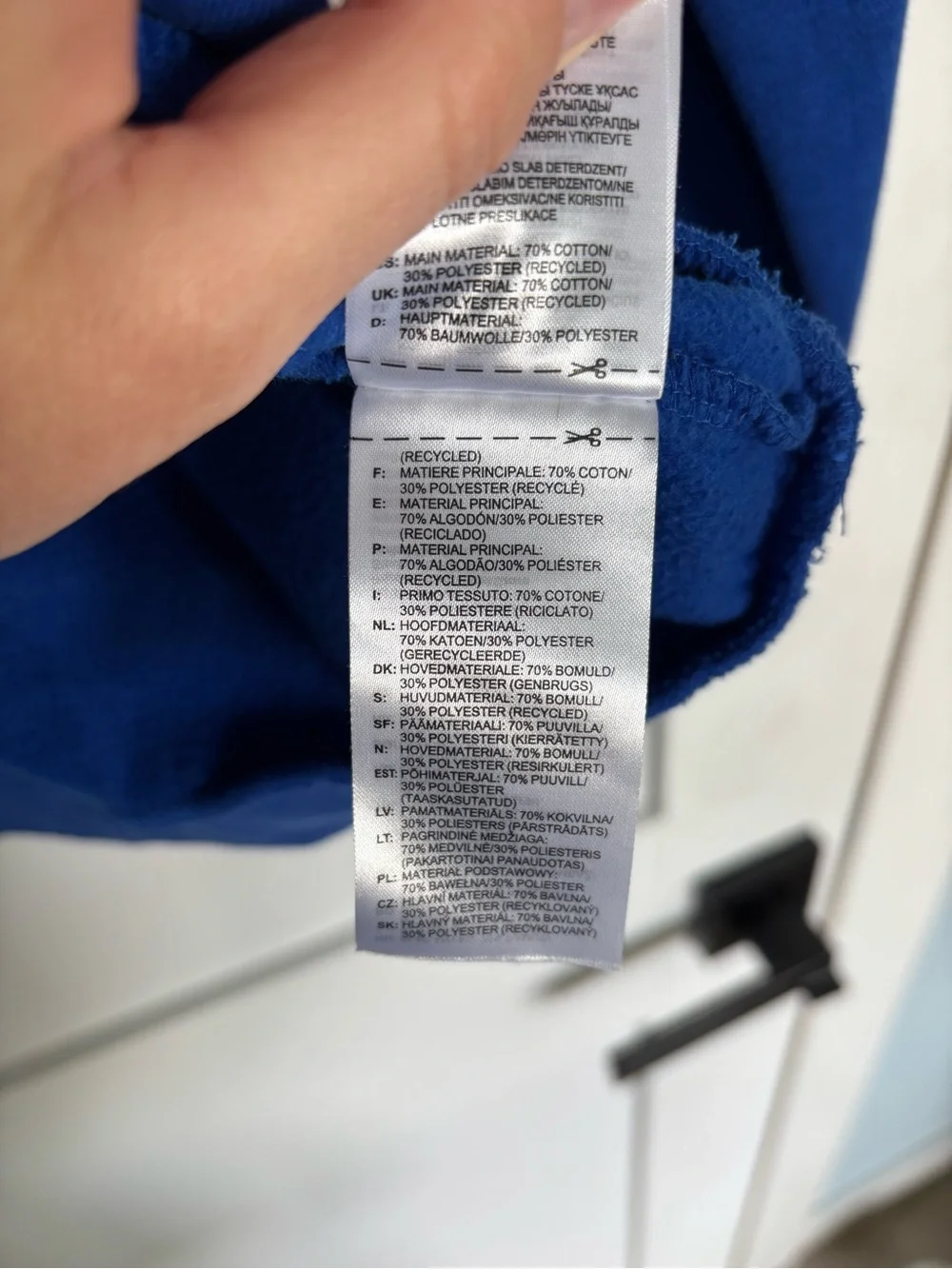 adidas Blue Pullover Hoodie with White Stripes